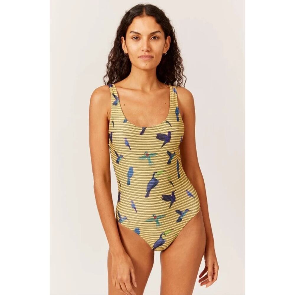 NWOT Solid and Striped Anne Marie One Piece Bathing Suit Size Large